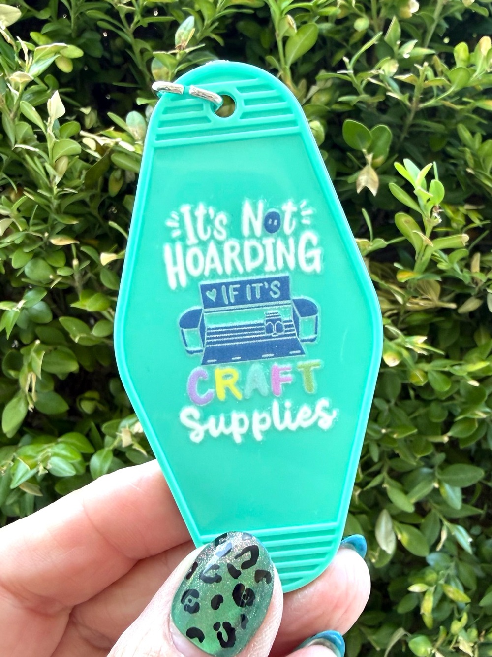 Vintage style motel key 3.5” keychain crafting-themed crafter gift idea